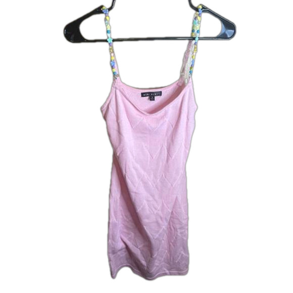 Blue Blush Dresses & Skirts - Blue Blush Pink Beaded Strap Dress Size Small
